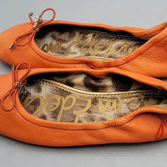 Sam Edelman Felicia Mini Ballet Flats, Big Girls Size  M, Orange - Picture 5 of 7